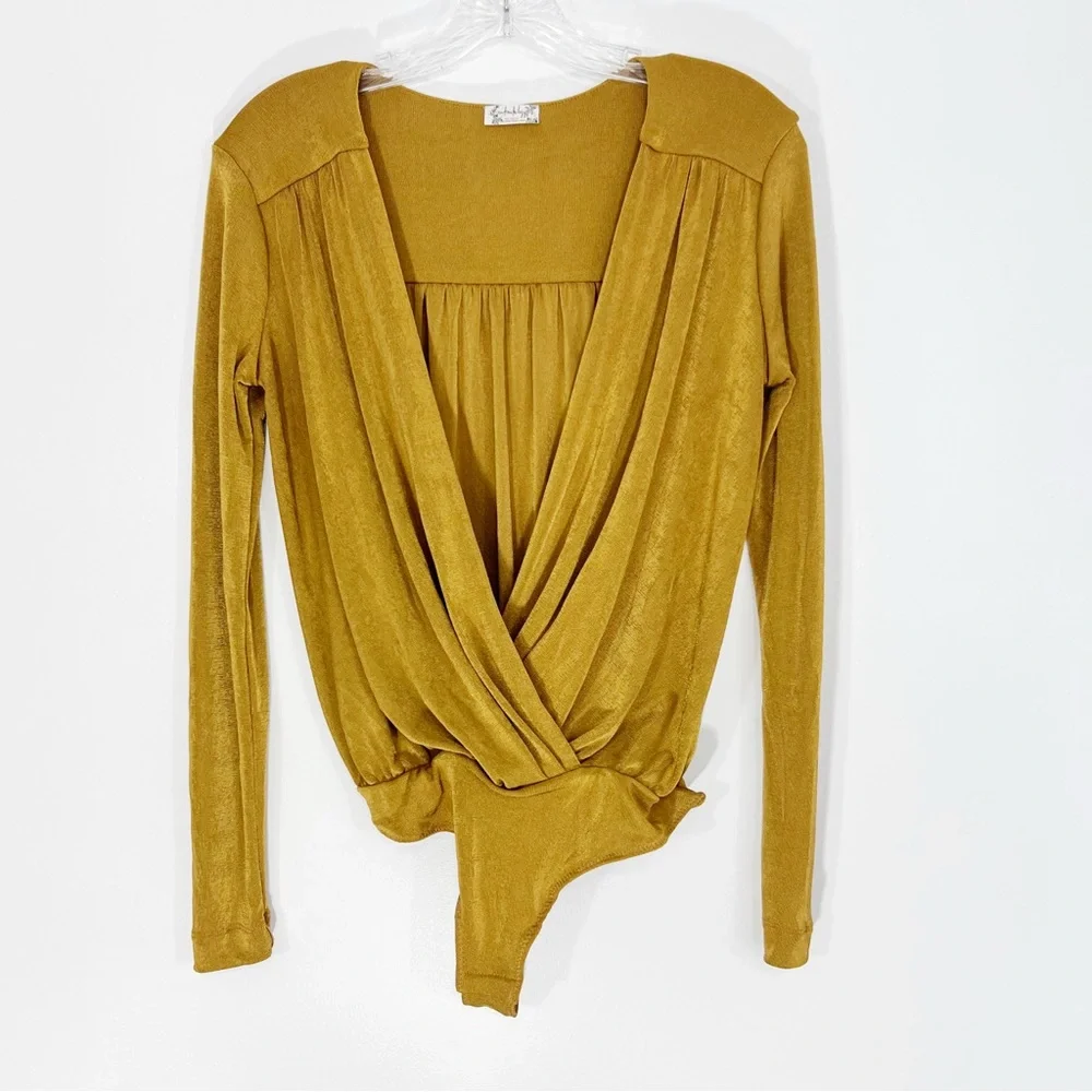 Free People Intimately Too Turnt Bodysuit in Golden Nugget Size Small